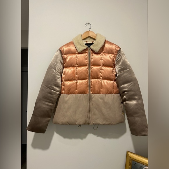 Maison Scotch Teddy-Collar Satin Bomber Jacket Size XS - Picture 4 of 16